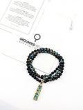 Serenity Tasbih | Turquoise & Lava Gemstone Beads with Gold Plated Turquoise Pendant | Free Shipping