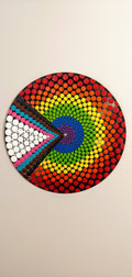 Double Spiral Design: Acrylic Dot Art Painted Record