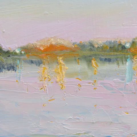 Evening Lights | 10x10 Inches | Framed And Ready To Hang | Original Painting