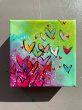 Heart Burst Rainbow Acrylic Painting