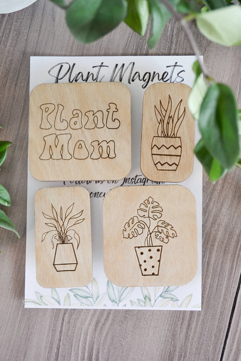 Line Art Plant Magnets