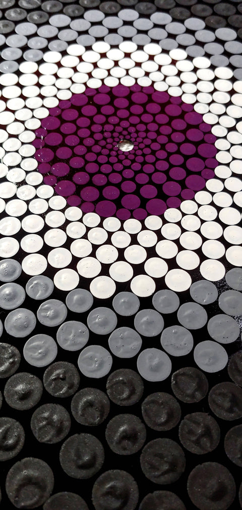 Asexual Flag: Acrylic Dot Art Painted Record