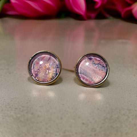 Earrings - Stainless Steel Studs - 10x10mm Glass Cabochon