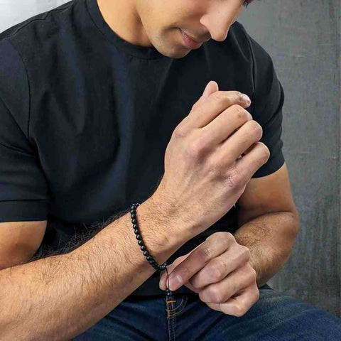 Resolve Tasbih Bracelet | Men's Bracelet with Black Onyx Stone Beads | Free Shipping