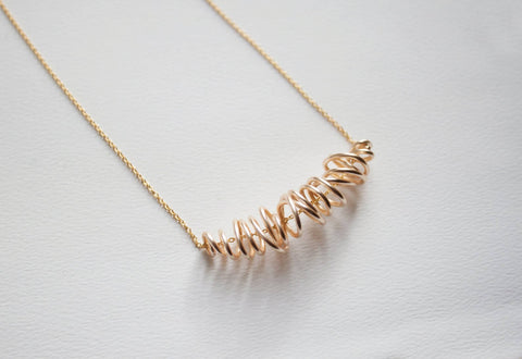 Precious Metal Wire Swirl Necklace