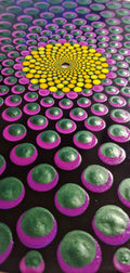 Dahlia Design: Acrylic Dot Art Painted Record