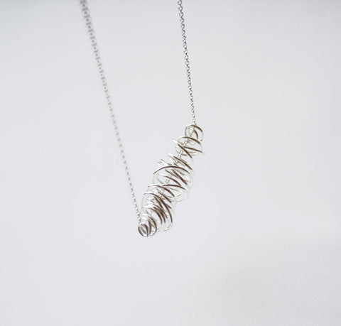 Precious Metal Wire Swirl Necklace