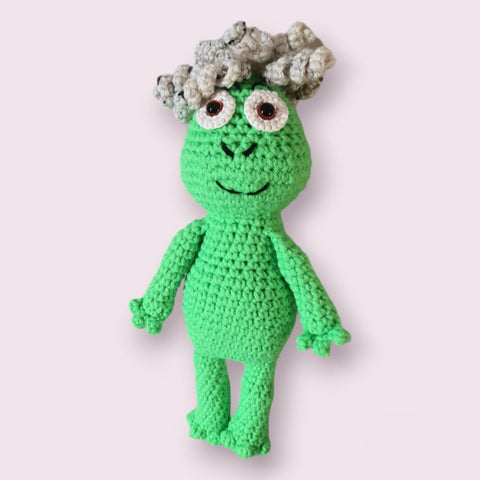Lovely Green Frog | Finished Toy | Frog Crochet Amigurumi Toy | Green Froggy | Amigurumi Doll | Frog with 2 jackets