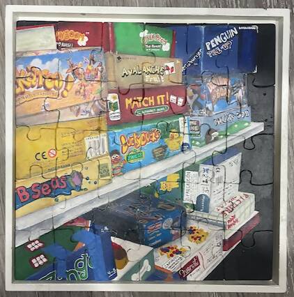Hand cut, hand painted puzzles