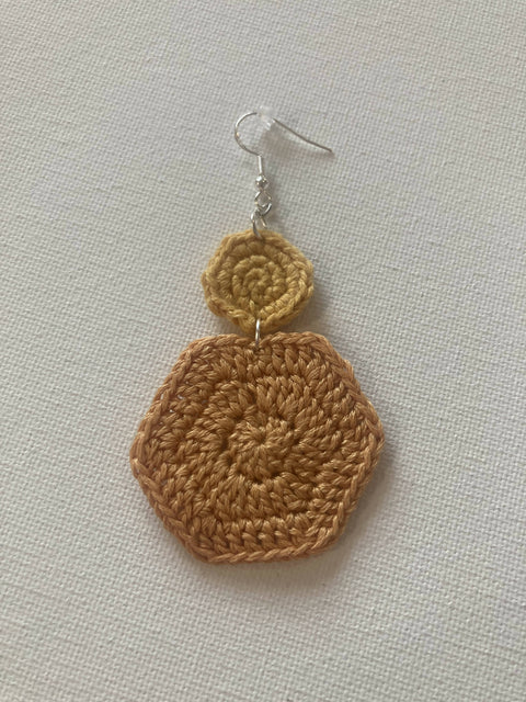 Hexagon Dangle Crochet Earrings