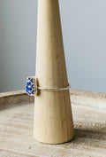 Cobalt blue sea glass ring