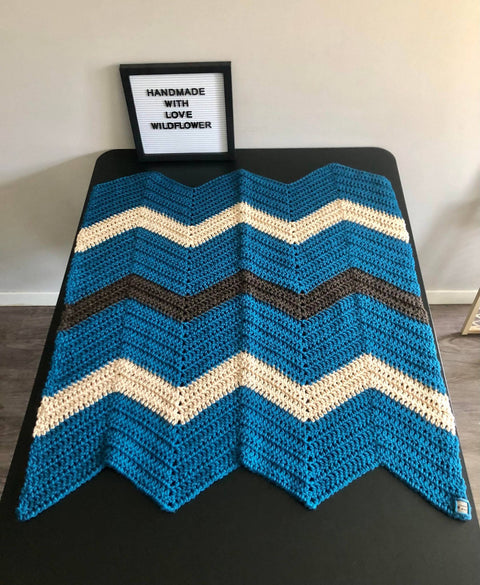 Blue waves baby blanket