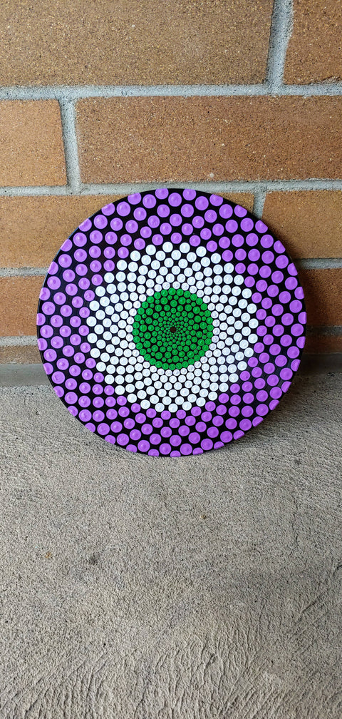 Genderqueer Flag: Dot Art Painted Record