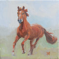 Stallion | Original Oil Painting | 6x6x1.5 inches | Ready to hang
