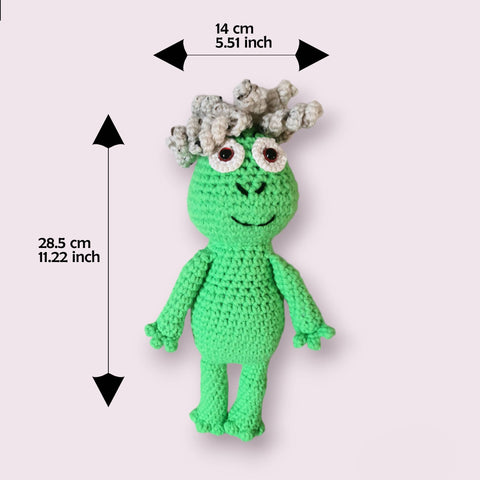 Lovely Green Frog | Finished Toy | Frog Crochet Amigurumi Toy | Green Froggy | Amigurumi Doll | Frog with 2 jackets