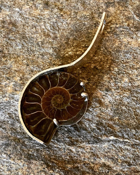Amonite sterling silver pendant