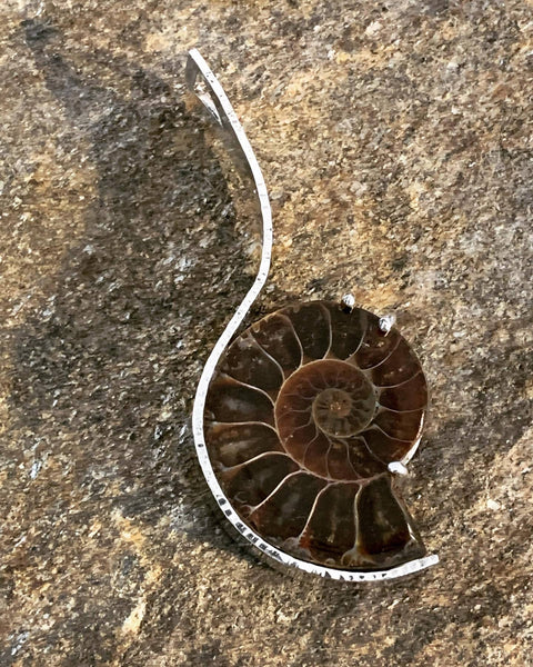 Amonite sterling silver pendant