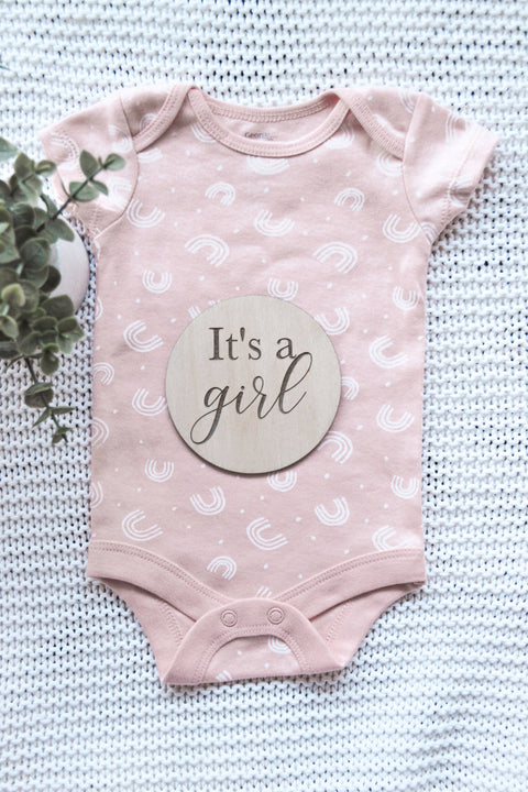 Its A Girl Gender Reveal Baby Disc