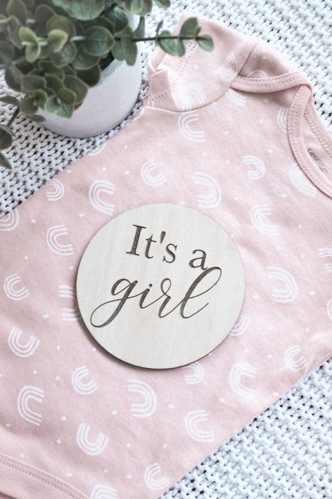 Its A Girl Gender Reveal Baby Disc