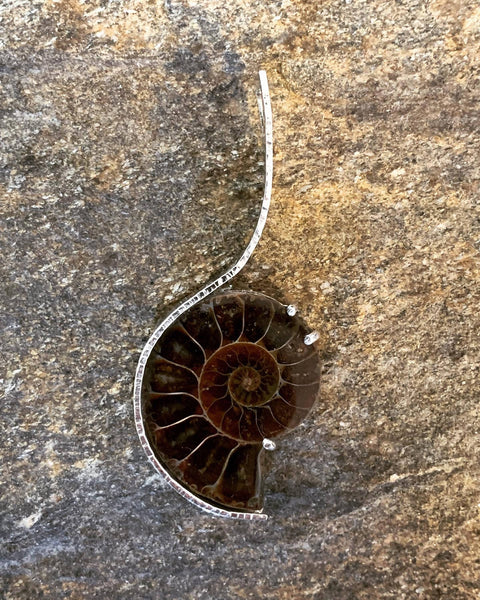 Amonite sterling silver pendant