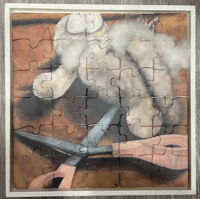 Hand cut, hand painted puzzles