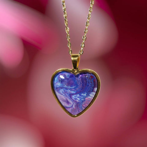 Heart Pendant - 25mm Glass Cabochon