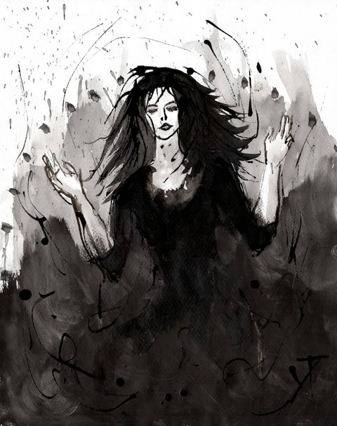 "Witching Hour", original ink painting