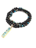 Serenity Tasbih | Turquoise & Lava Gemstone Beads with Gold Plated Turquoise Pendant | Free Shipping
