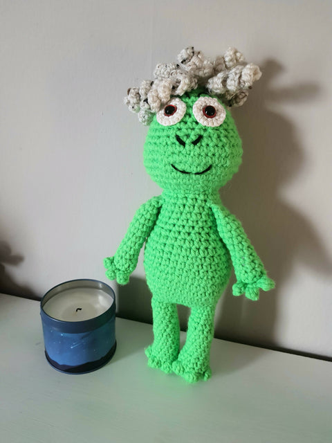 Lovely Green Frog | Finished Toy | Frog Crochet Amigurumi Toy | Green Froggy | Amigurumi Doll | Frog with 2 jackets