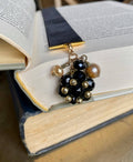 Black Ribbon Bookmark with Black/Gold Vintage Charms