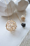 Large Woven Wire Ball Necklace