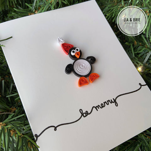 Penguin Christmas greeting card