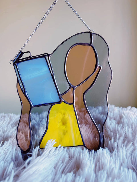 Stained Glass Book Lover