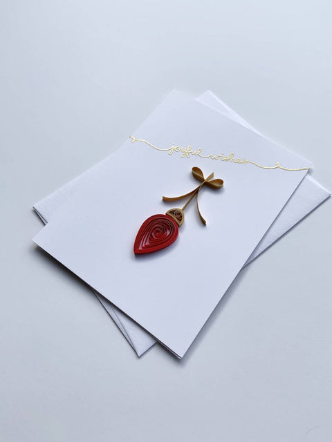 Teardrop Ornament Christmas greeting card