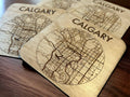 Calgary Outline Coasters with Caddy
