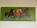 Wild horses running free original oil painting