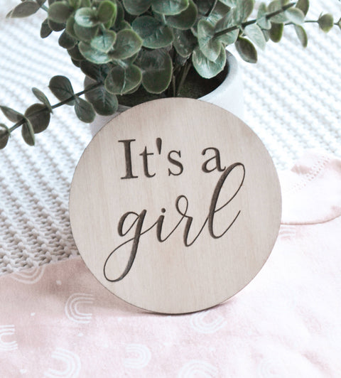 Its A Girl Gender Reveal Baby Disc