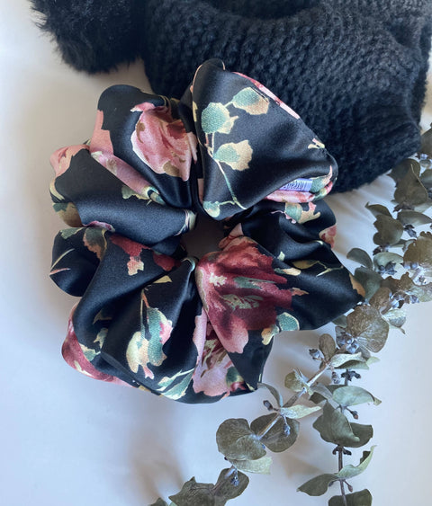 Maeve- XL Black floral satin