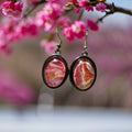 Earrings - Stainless Steel - 13x18mm Glass Cabochon