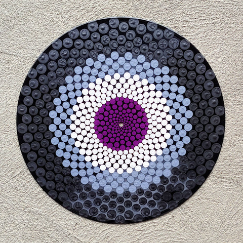 Asexual Flag: Acrylic Dot Art Painted Record
