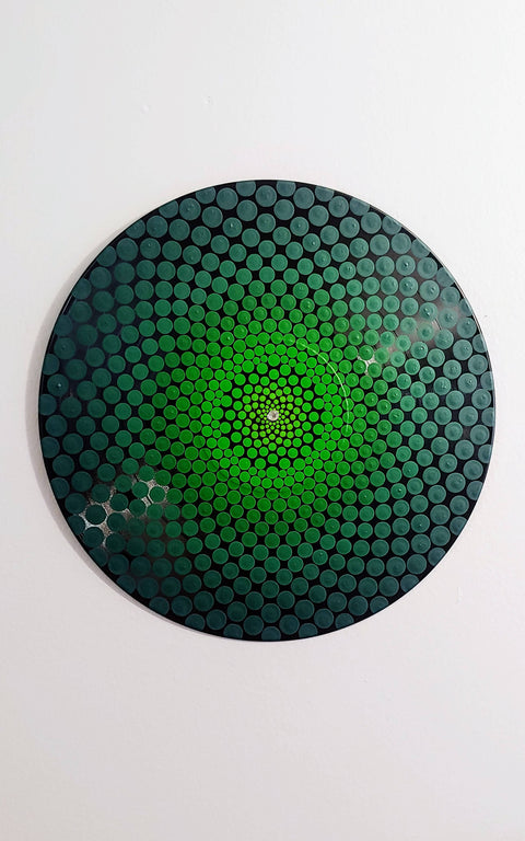 Gradient Design: Acrylic Dot Art Painted Record