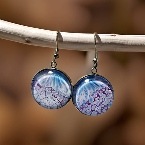 Earrings - Stainless Steel - 20mm Glass Cabochon