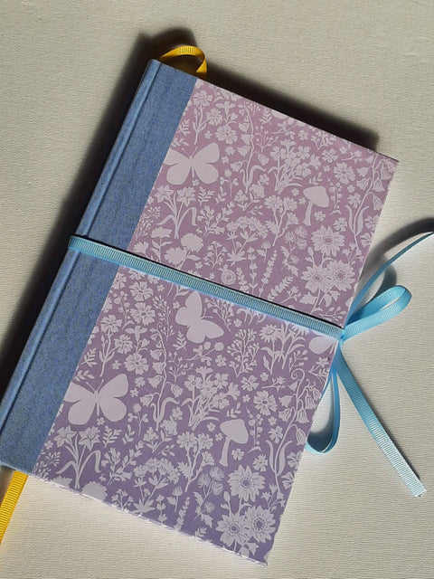 Blank journal: "Purple Butterflies" with ribbon ties
