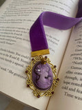 Purple Ribbon Bookmark with Cameo Charm